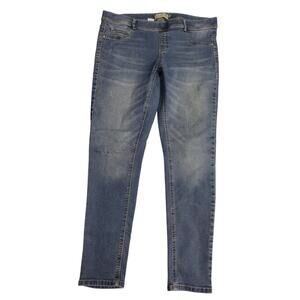 GEF France Womens Skinny Jeans Size 14 Light Wash Denim Pull On Stretch Mid Rise